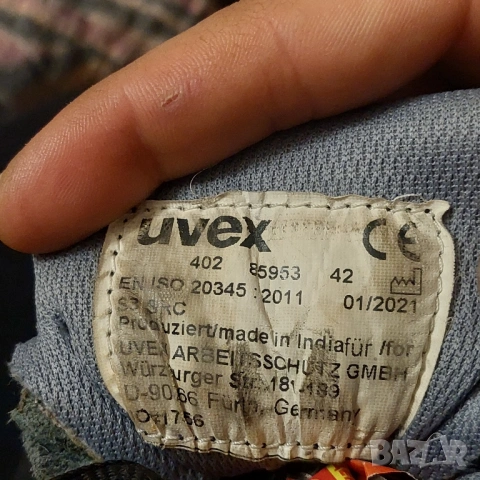 Uvex работни / предпазни кожени обувки номер 42, снимка 8 - Други - 53038087