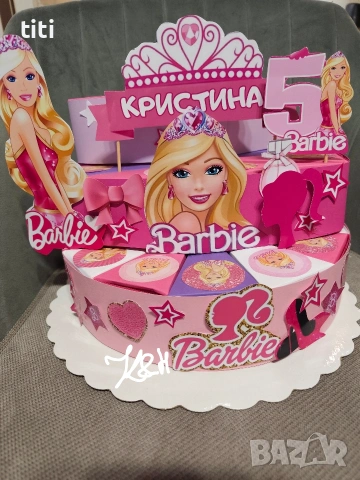Картонена торта Барби