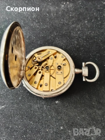 Швейцарски джобен часовник с посребрени капаци 1905г. - 10 РУБИНА, снимка 7 - Джобни - 48925860