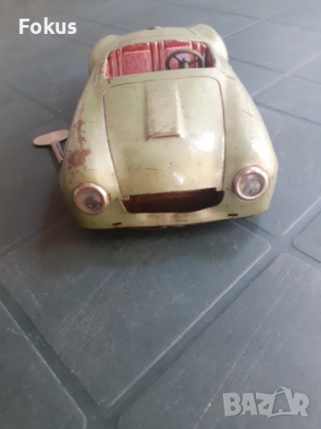 Стара метална германска количка Mercedes с механизъм - рядка, снимка 2 - Антикварни и старинни предмети - 53326865