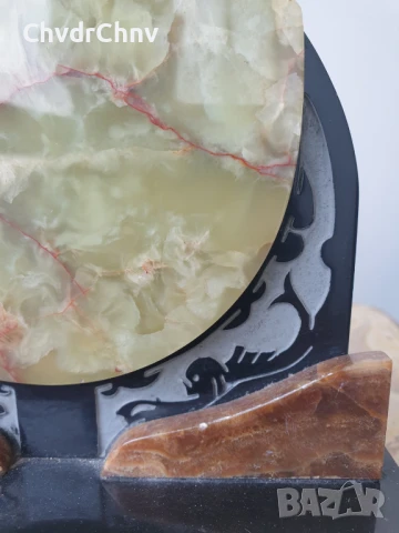 2бр стари книгоразделители оникс върху мрамор 16см/чифт мраморни декорации, снимка 6 - Декорация за дома - 50666862