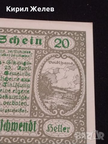 Банкнота НОТГЕЛД 20 хелер 1920г. Австрия перфектно състояние за КОЛЕКЦИОНЕРИ 44640, снимка 6 - Нумизматика и бонистика - 45234995