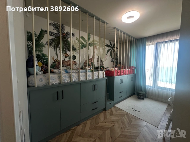 Дизайнерска детска стая – 2 легла, шкафове и бюро | ръчна изработка