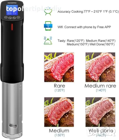 Су Вид готвене комплект INKBIRD WiFi Sous Vide Stick Cooking Set, снимка 2 - Уреди за готвене на пара - 47509586