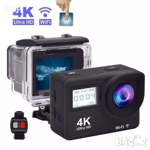 Водоустойчива спортна екшън камера 4K Ultra HD, снимка 1 - Камери - 45337238