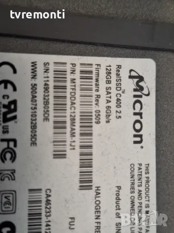 512GB SATA Real SSD C400 MICRON 2.5" , снимка 2 - Части за лаптопи - 49809311