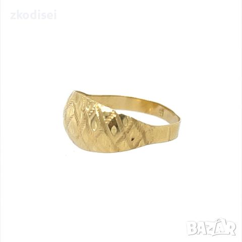 Златен дамски пръстен 1,28гр. размер:62 14кр. проба:585 модел:24754-1, снимка 2 - Пръстени - 46289080