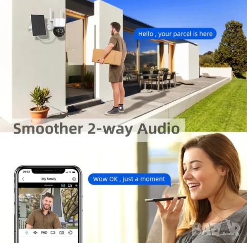 4LED куполна камера със соларен панел, снимка 5 - HD камери - 49982868