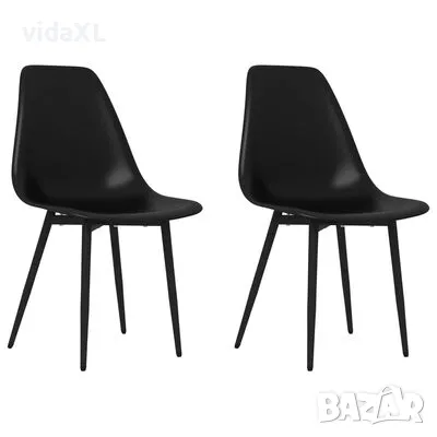 vidaXL Трапезни столове, 2 бр, черни, PP(SKU:338044), снимка 1 - Столове - 48770494