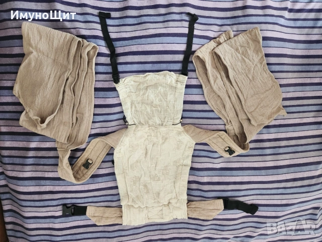 Слинг - еластичен, мрежест, за бебеносене / Ергономична раница, снимка 3 - Кенгура и ранички - 53619959