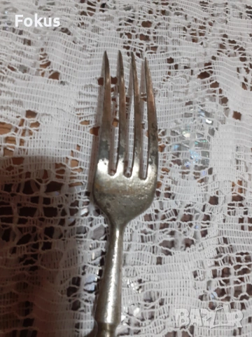 Стари антикварни посребрени вилици 5 + 1, снимка 5 - Антикварни и старинни предмети - 53697952
