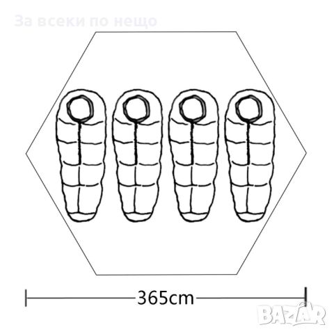 4-местна палатка, жълта, снимка 6 - Палатки - 45888392