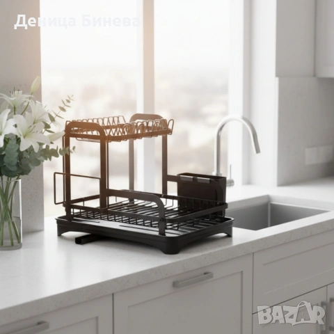 Сушилник за съдове с оттичане на водата, XXL, снимка 4 - Съдове за готвене - 53165474