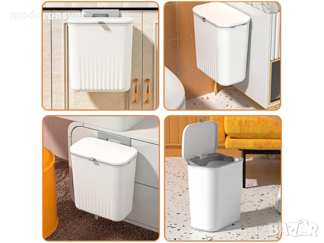 Кош за отпадъци с капак за врата на шкаф 9л, снимка 3 - Аксесоари за кухня - 50994076