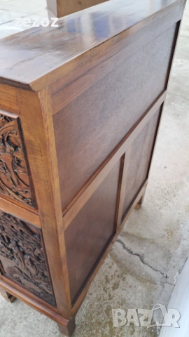Шкаф бюро масив с дърворезба, снимка 9 - Бюра - 53995535