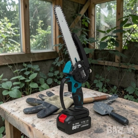 Акумулаторен верижен трион 8" / 6" (88VF) – комплект с 2 шини и 2 батерии, снимка 4 - Моторни триони/резачки - 53879242