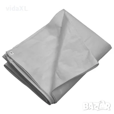 vidaXL Брезент, 260 г/м², 4x5 м, сив, HDPE(SKU:151503), снимка 3 - Други - 49221902