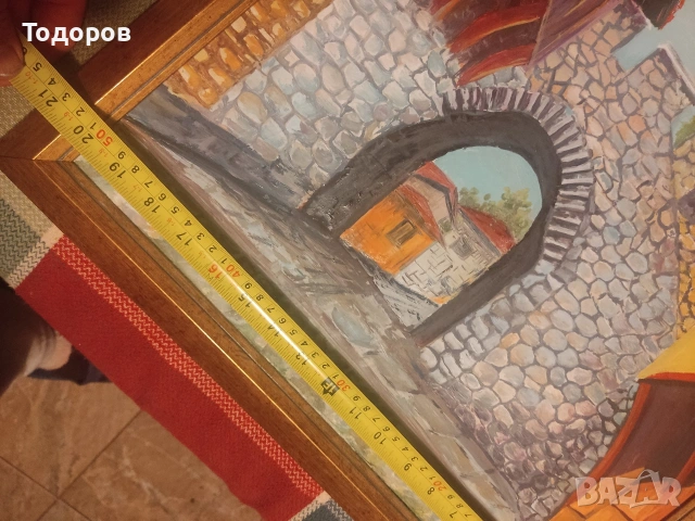 картина рисувана стария град Пловдив , снимка 3 - Картини - 53739344