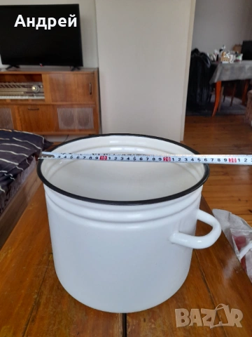 Стара Емайлирана тенджера #12, снимка 4 - Други ценни предмети - 53418499