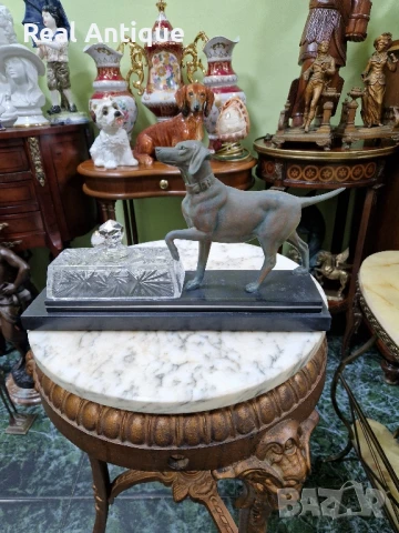 Прекрасна антикварна стара френска метална фигура статуетка 