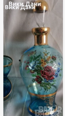 антики гравирани тънкостенки позлата кристал , снимка 8 - Антикварни и старинни предмети - 30401680