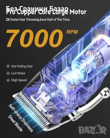 Нов Електрически тример с дисплей, тих мотор, за коса тяло мъже брада, снимка 2 - Тримери - 50294455