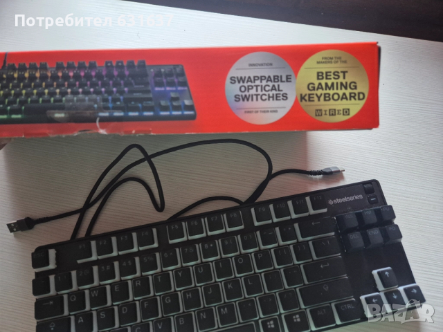 Геймърскa клавиатура SteelSeries Apex 9 TKL, черен, снимка 6 - Клавиатури и мишки - 51869076