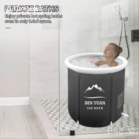 Сгъваема ледена вана Ice Bath Barrel 342L – за студени и топли бани, снимка 4 - Други - 53700271
