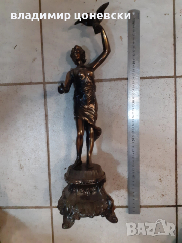 Стара метална френска статуетка, снимка 2 - Антикварни и старинни предмети - 52452017