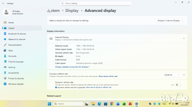 Лаптоп Dell Inspiron 13 инча |Touchscreen 2 in 1 |Intel i3 6100U 2x2.30 Ghz|8GB RAM|240GB SSD|Win 11, снимка 13 - Лаптопи за дома - 53904486