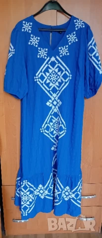 Синя дълга рокля , снимка 4 - Рокли - 51369793