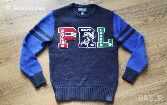 Оригинален пуловер RALPH LAUREN, размер 140-152, 9-11 години, като нов