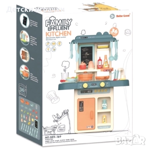 Детска Кухня с течаща вода 36 елемента, снимка 2 - Образователни игри - 52771949