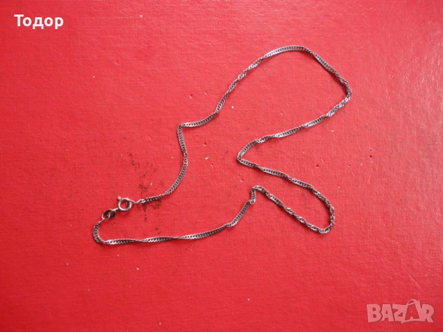 Сребърна верижка колие 925 а 45, снимка 6 - Колиета, медальони, синджири - 53323384
