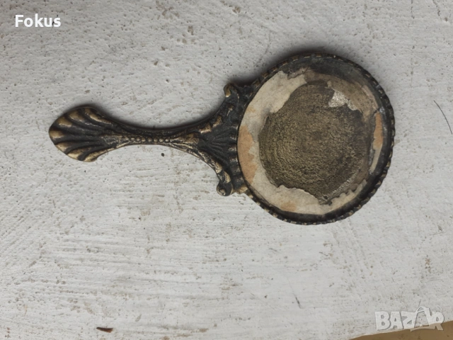 Старо бронзово малко огледало с двуглав орел, снимка 4 - Антикварни и старинни предмети - 53430766