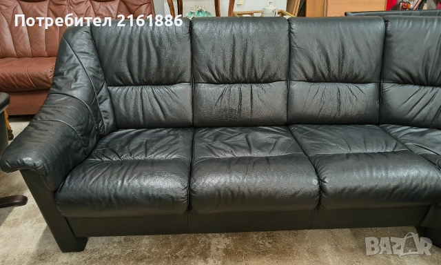 Ъглов диван от естествена кожа , снимка 2 - Дивани и мека мебел - 54100105