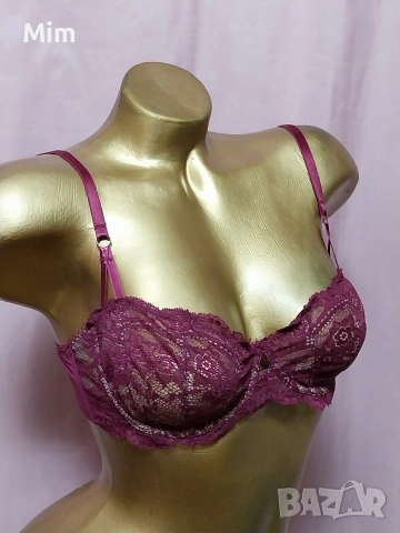 LETTE 80 B Червен / бордо /дантелен сутиен , снимка 2 - Бельо - 53853643