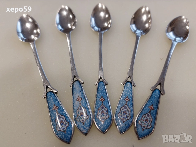 ССребърни 84 руски лъжички с емайл за чай или кафе-120 лв за брой,сребро 84, снимка 5 - Прибори за хранене, готвене и сервиране - 52637844