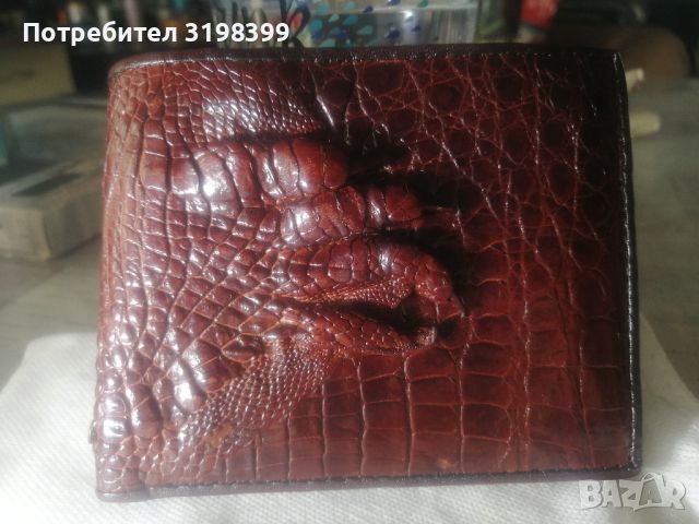  Портфейл от крокодилска кожа, снимка 6 - Портфейли, портмонета - 45075182