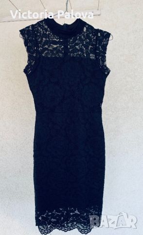 Черна дантелена рокля, снимка 2 - Рокли - 46124100