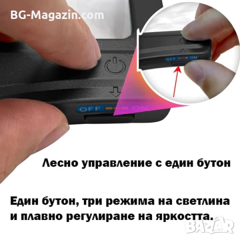 Голяма правоъгълна лупа за четене с LED осветление 5х увеличение USB зареждане цяла страница, снимка 2 - Други инструменти - 53032197