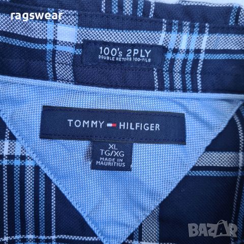 Нова Мъжка Риза Tommy Hilfiger Размер XL Синя Карирана, снимка 7 - Ризи - 45217815