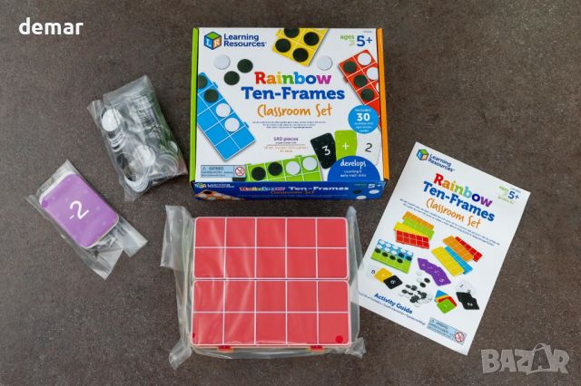 Ресурси за обучение Rainbow Ten-Frames Classroom Set,възраст 5+ години, снимка 7 - Образователни игри - 45623914