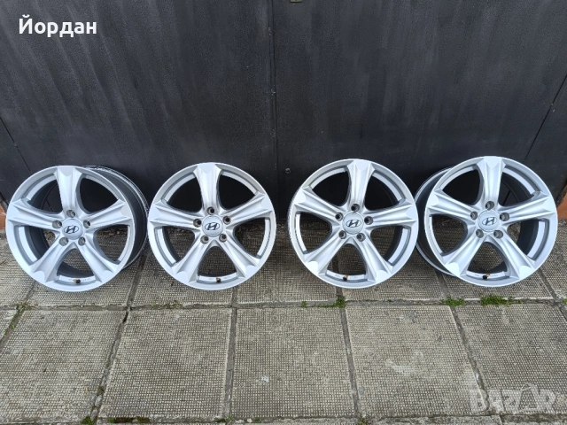 Алуминиеви джанти 17 ' цола с датчици 5x114,3 Хюндай / HYNDAI MAZDA KIA ET45 7J , снимка 4 - Гуми и джанти - 54182588