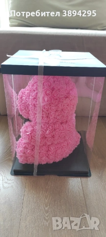 Продавам ново голямо мече 40 см от рози, снимка 2 - Декорация за дома - 53822182