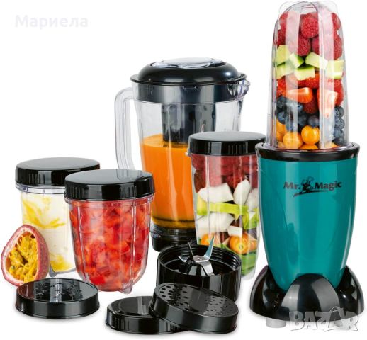 GOURMETmaxx Smoothie Maker Комплект от 18 части | Блендер с цедка вкл. 4 чаши за изпът с капаци, снимка 3 - Блендери - 46112546