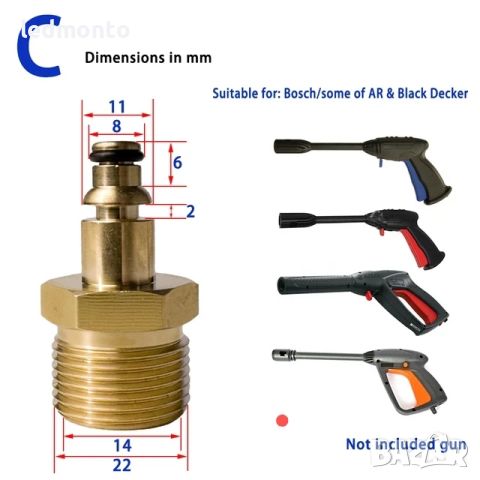 Адаптер за маркуч за водоструйка M22 адаптер Karcher, Парксайд, Bosch, снимка 6 - Други инструменти - 46390316