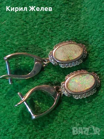 ПРЕКРАСНИ СКЪПОЦЕННИ СРЕБЪРНИ ОБЕЦИ СРЕБРО 925 АНГЛИЙСКА ИЗРАБОТКА с БЯЛ ОГНЕН ОПАЛ и ЦИРКОНИ 26212, снимка 17 - Обеци - 49917578