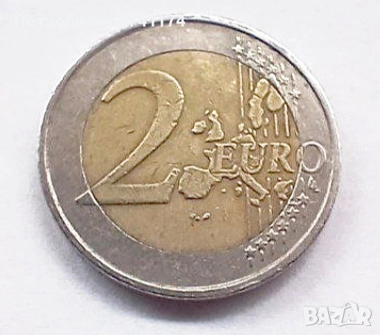Монета 2 Euro Germany 2002 D Mint Error, снимка 2 - Антикварни и старинни предмети - 53515166