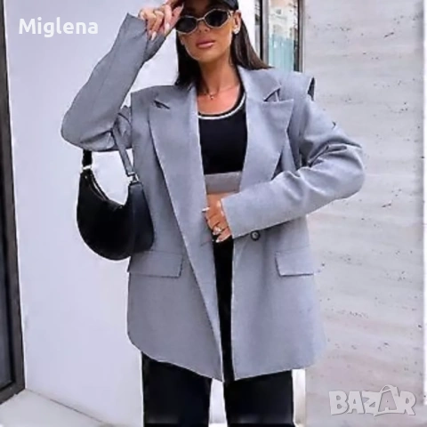 Дамско сако в сиво, снимка 2 - Сака - 53925545